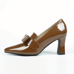 Women's Patent Leather Mary Jane Slip On Block Heel Shoes