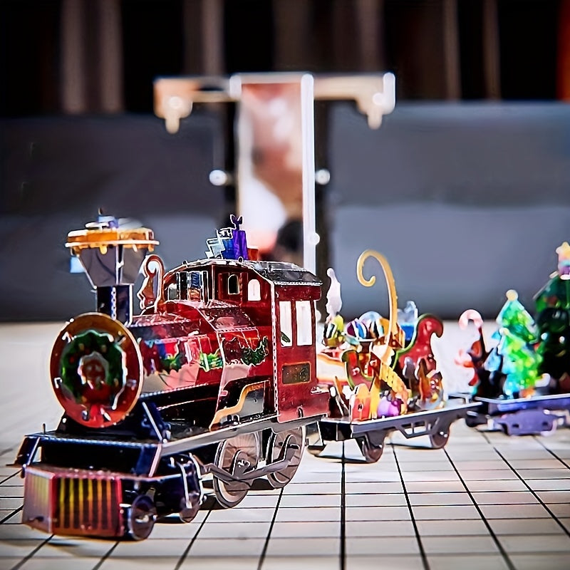Christmas Train 3D Metal Assembled Model Puzzle Ornament