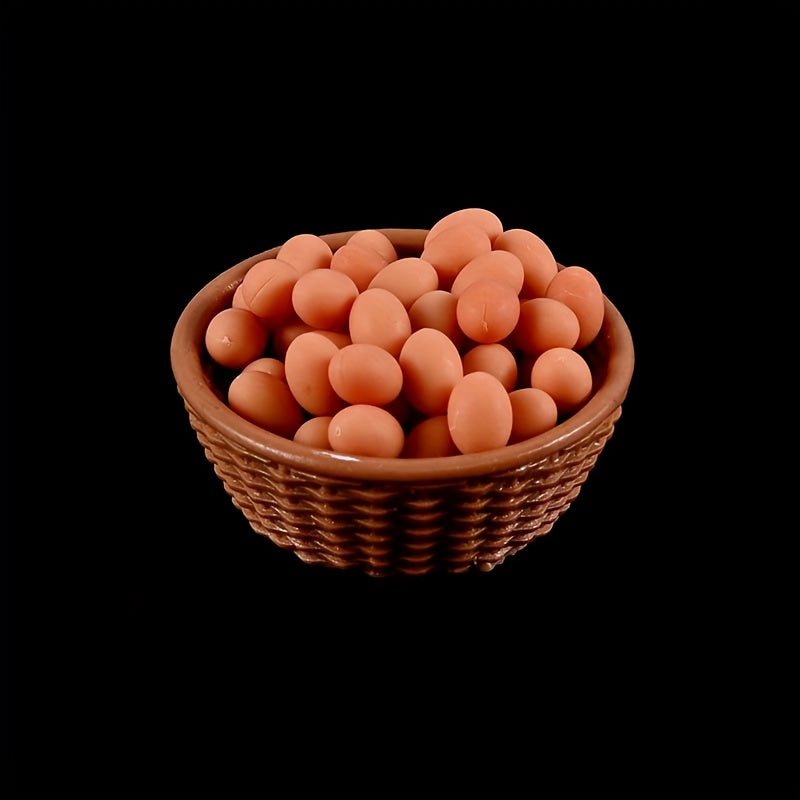 1:12 Scale Dollhouse Resin Egg Set, DIY Kitchen Accessories