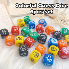6pcs Acrylic Scissor Paper Rock Dice Set for Party