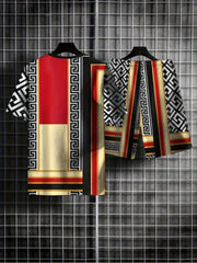 Men's Two-Piece Geometry Pattern T-shirt and Shorts Set