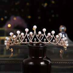 Rhinestone Pearl Crown Headband Bridal Wedding Princess Tiara Birthday