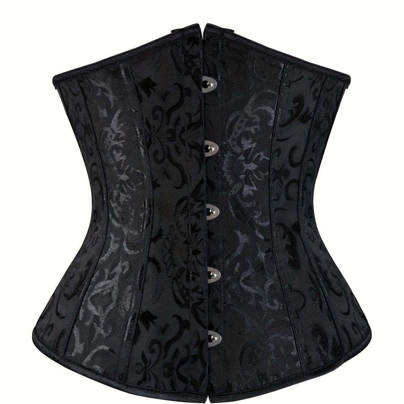 Jacquard Strapless Corset Retro Court Style Lace Up Body Shaper