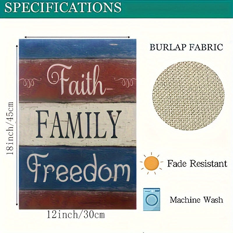 Vintage Faith Family Freedom Patriotic Garden Flag 30 48 X 45 72 Cm