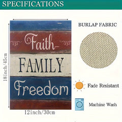 Vintage Faith Family Freedom Patriotic Garden Flag 30 48 X 45 72 Cm