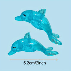 5pcs Mini Dolphin Building Blocks Translucent Marine Animal DIY Ocean Th