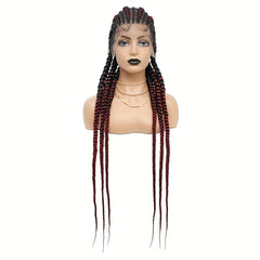 Synthetic Extra Long Braided Lace Front Wig for Women 91 cm