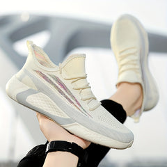 Men's Lace Up Knit Sneakers Breathable Walking Shoes