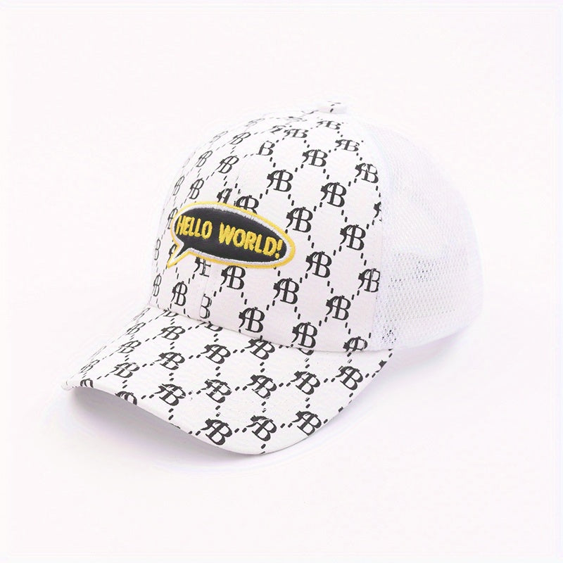 Kids Letter Embroidery Baseball Cap Mesh Sun Protection Hat