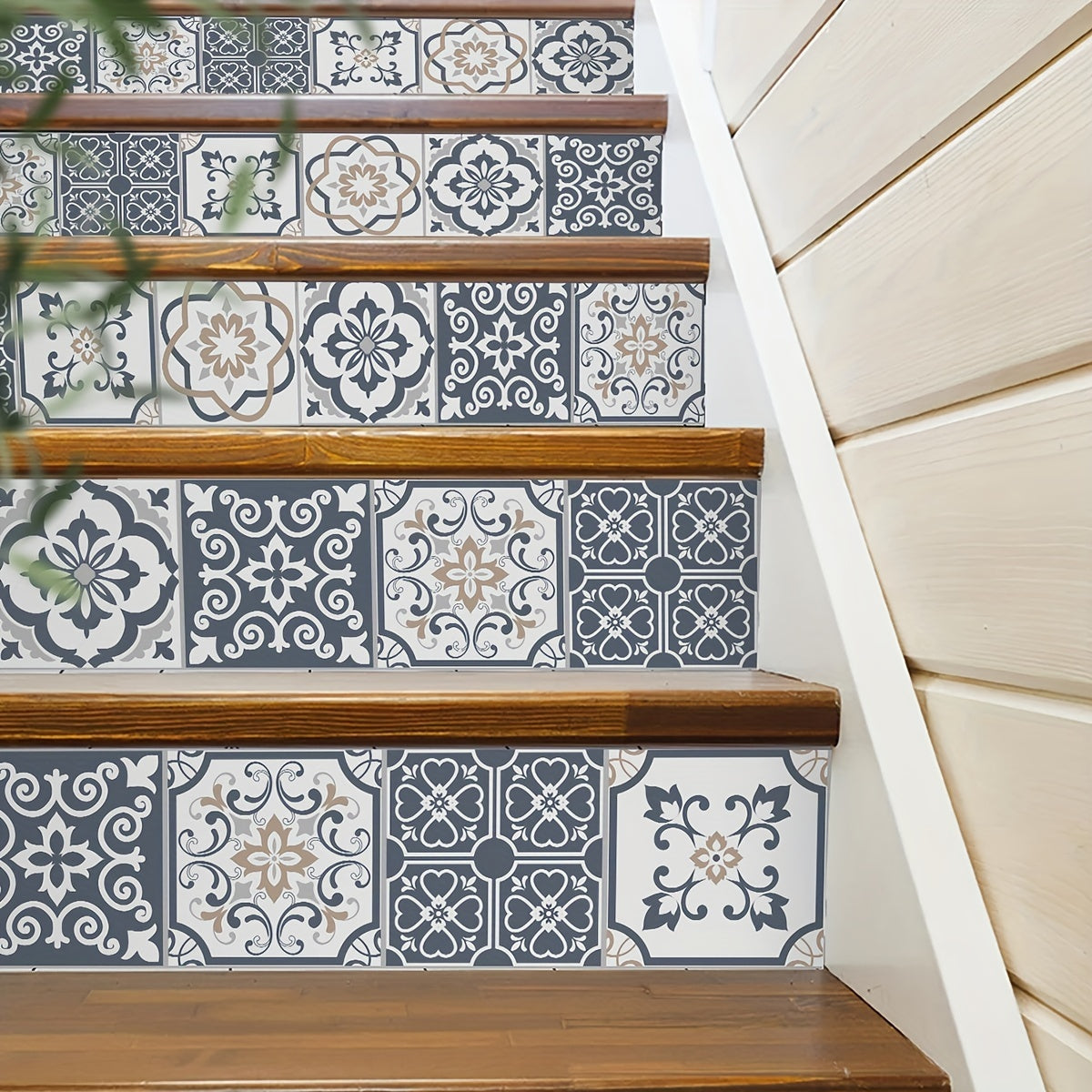 Mediterranean Printed Stair Stickers for Walls Floors