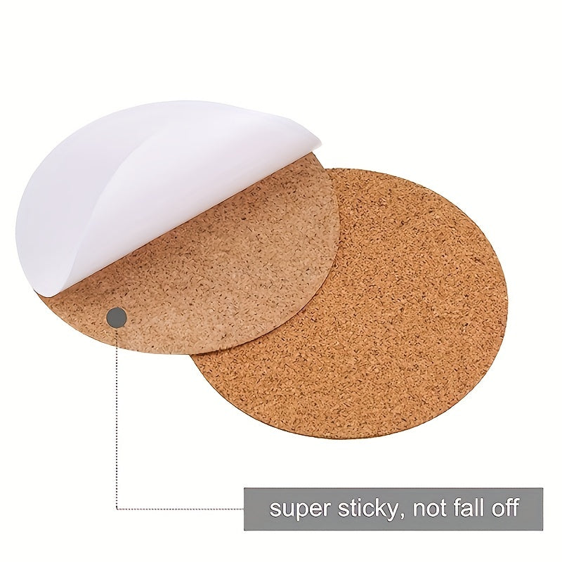 30pcs Self Adhesive Cork Mat Round Coaster Cork Back Panel for DIY Craft