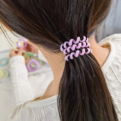 Solid Telephone Wire Scrunchie Elastic Hair Tie Accessory
