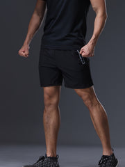 Men's Loose Solid Shorts Pockets Active Breathable Drawstring Outdoor Workout