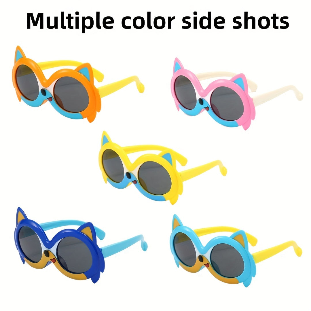 Kids Cartoon Fox Sunglasses UV Protection Round Polarized Lenses