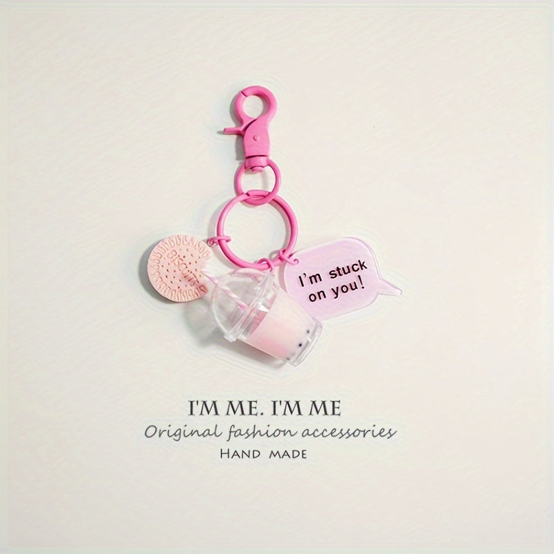 Milk Tea Bear Keychain Bag Backpack Purse Ornament Pendant