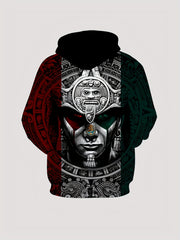 Pharoah Print Hoodies For Men Graphic Hoodie With Kangaroo Pocket