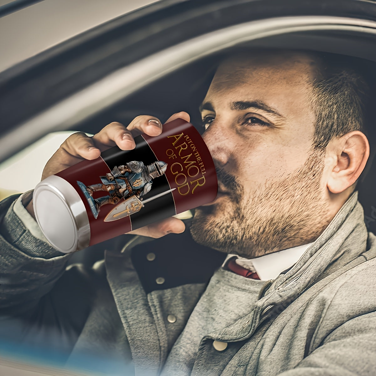 Christian God's Armor 20oz Stainless Steel Mug - Religious Inspiration Gift