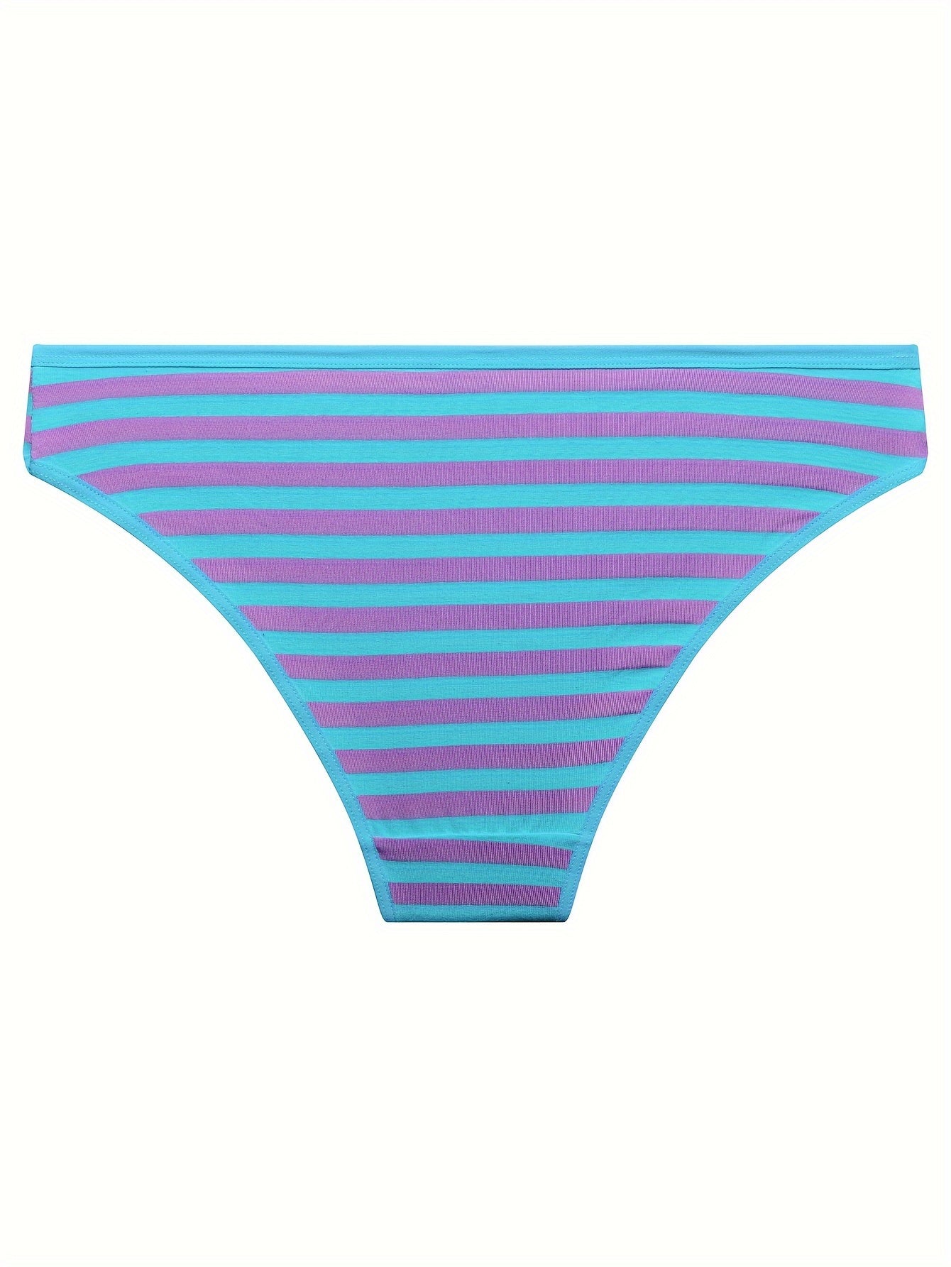 6 Pack Women's Plus Size Panties Set Strip Print Knot Front