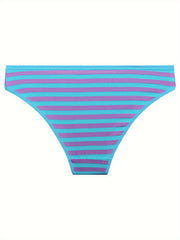 6 Pack Women's Plus Size Panties Set Strip Print Knot Front