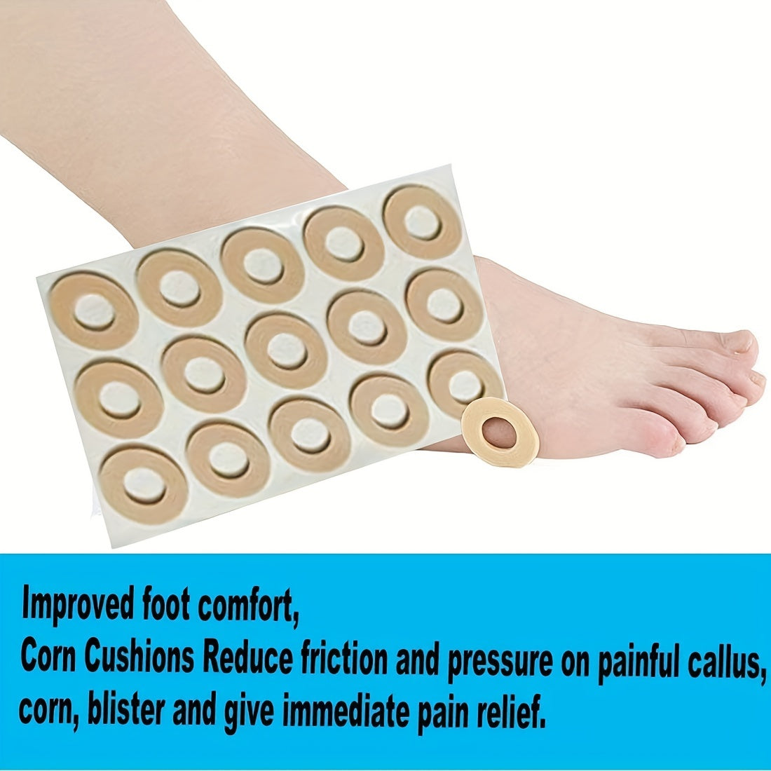 75pcs Soft Callus Cushion Pads with Toe & Foot Rubbers