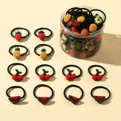 30pcs Girls Fruit Hair Tie Stretch Hair Rope Hair Ring Hair Accessories