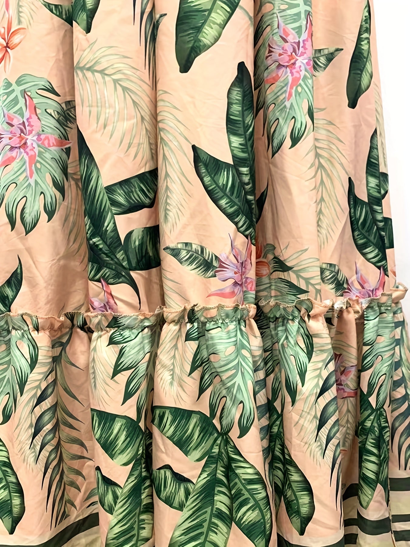 Vintage Plants Print Maxi Dress Sleeveless Cami