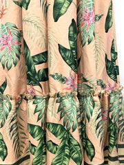 Vintage Plants Print Maxi Dress Sleeveless Cami
