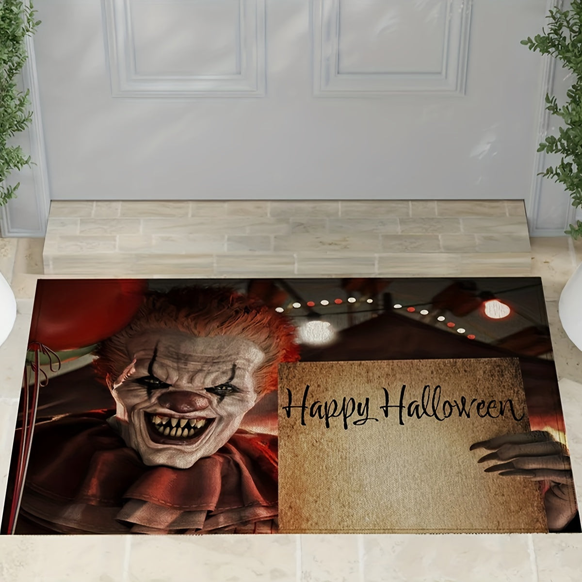 Haunted House Door Mat Spooky Halloween Theme Non Slip Welcome Mat