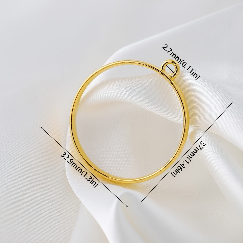 10Pcs Alloy Water Droplet Round Frame Pendant for DIY Jewelry