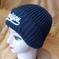 Embroidered Beanies For Women Men Unisex Chunky Hats Skull Cap