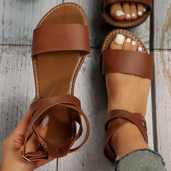 Women's Ankle Strap Sandals Open Toe Lightweight Slip On Shoes