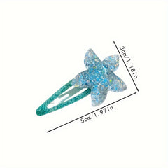 Transp Mermaid Hair Clip Star Shell Side Clip