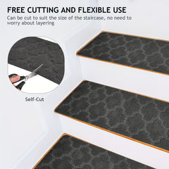 15pcs Stair Treads Mats Modern 76 X 20 Cm Large Felt Self Adhesive Stair Mats