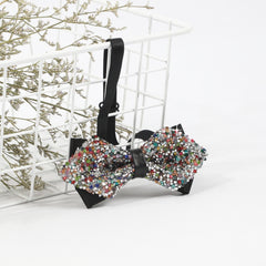 Colorful Rhinestone Bow Tie Shirt Tie Detachable Costume Party