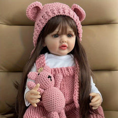 22 Inch Reborn Doll Realistic Full Silicone Baby Newborn Girl Doll Princess