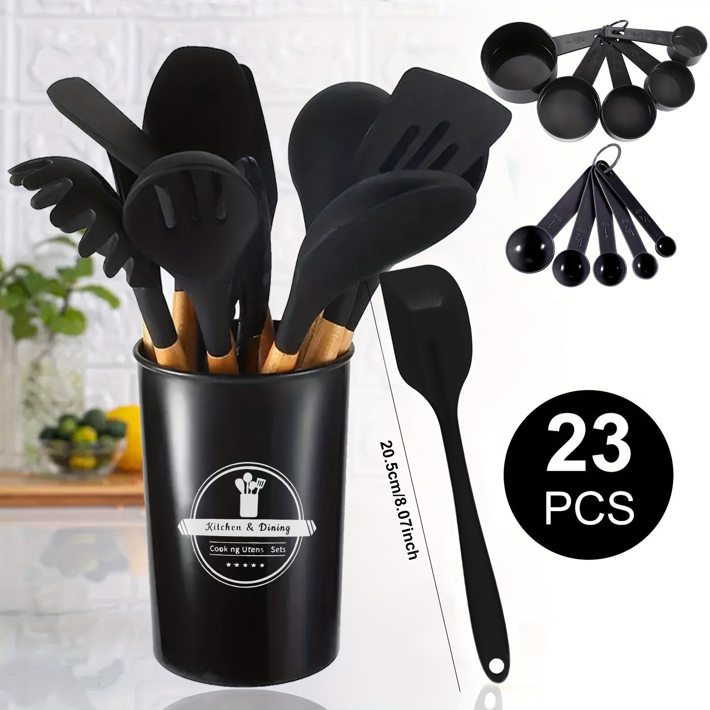 23pcs Cooking Utensils Set Silicone Cooking Tools in Colorful Storage Co