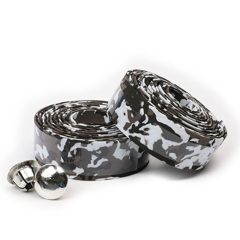 Camouflage Handlebar Tape for Road Bike - Cork Wrap with Bar Plugs