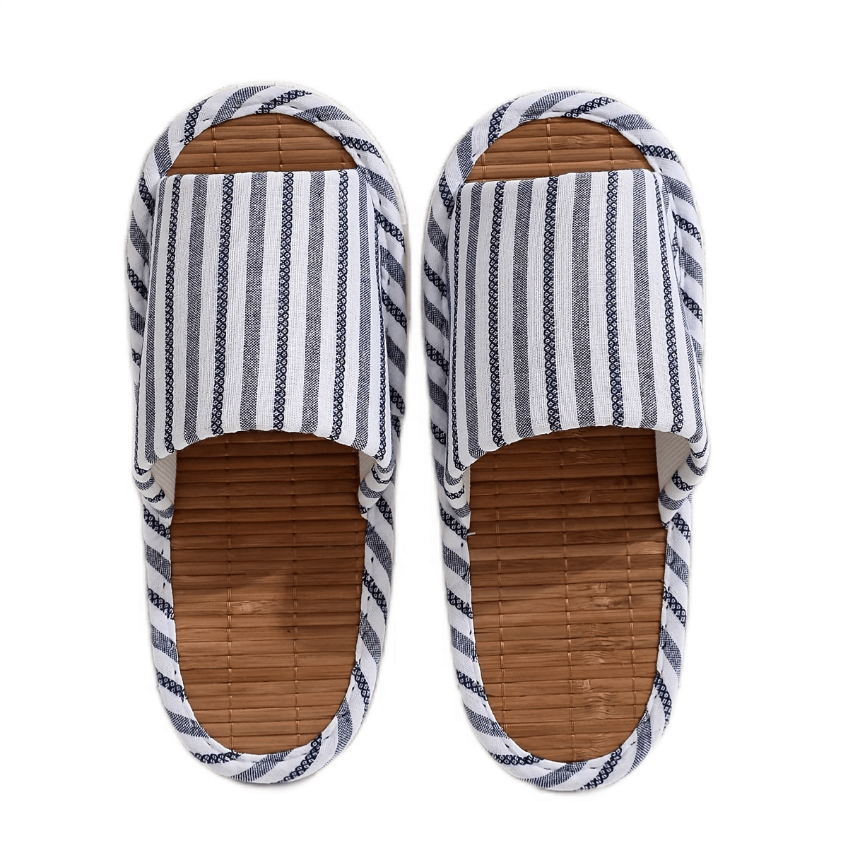 Striped House Slippers Men Cozy Indoor Shoes Anti-Skid Fall Spring