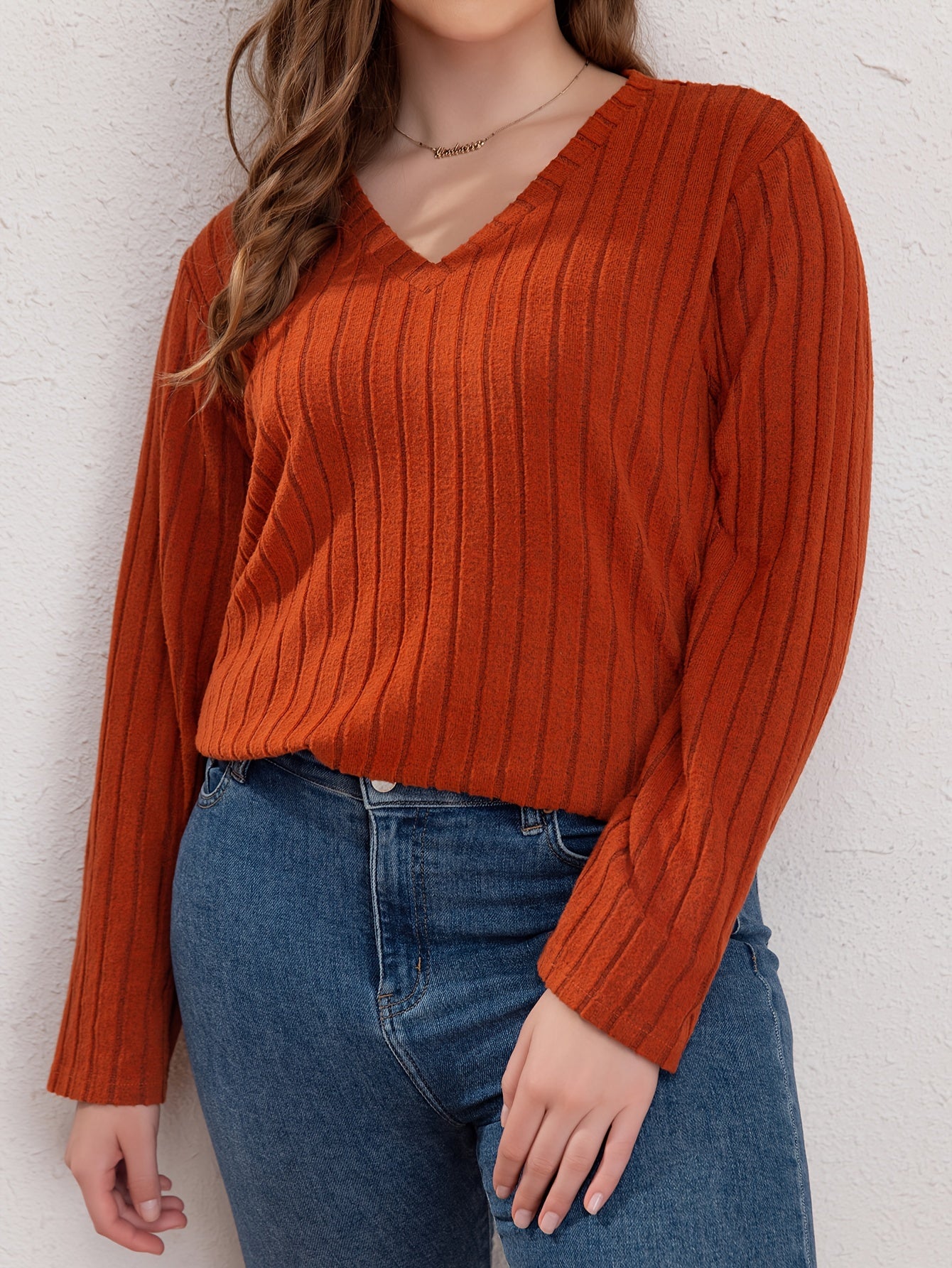 V Neck Long Sleeve Sweater