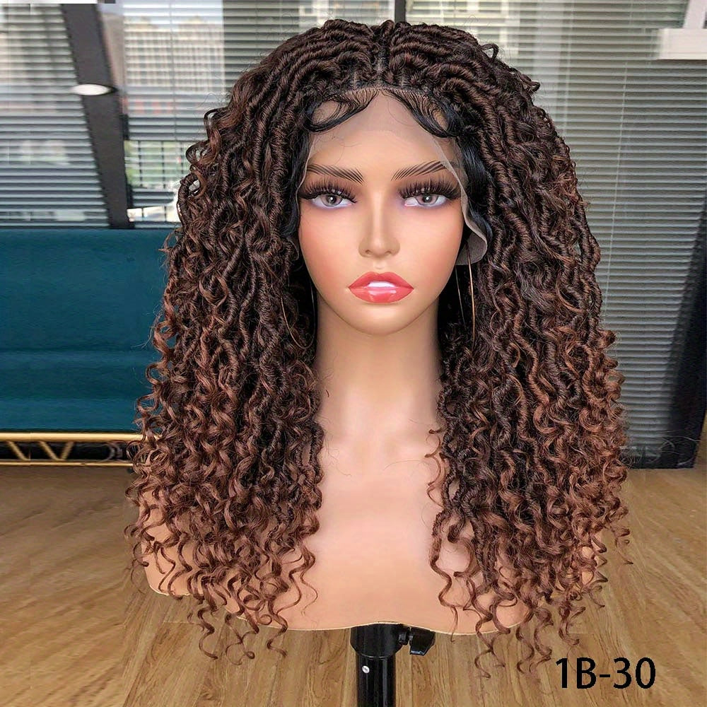 45 72 Cm Full Lace Faux Locs Wigs with Baby Hair Synthetic Fiber Full Lace Wigs