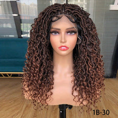 45 72 Cm Full Lace Faux Locs Wigs with Baby Hair Synthetic Fiber Full Lace Wigs