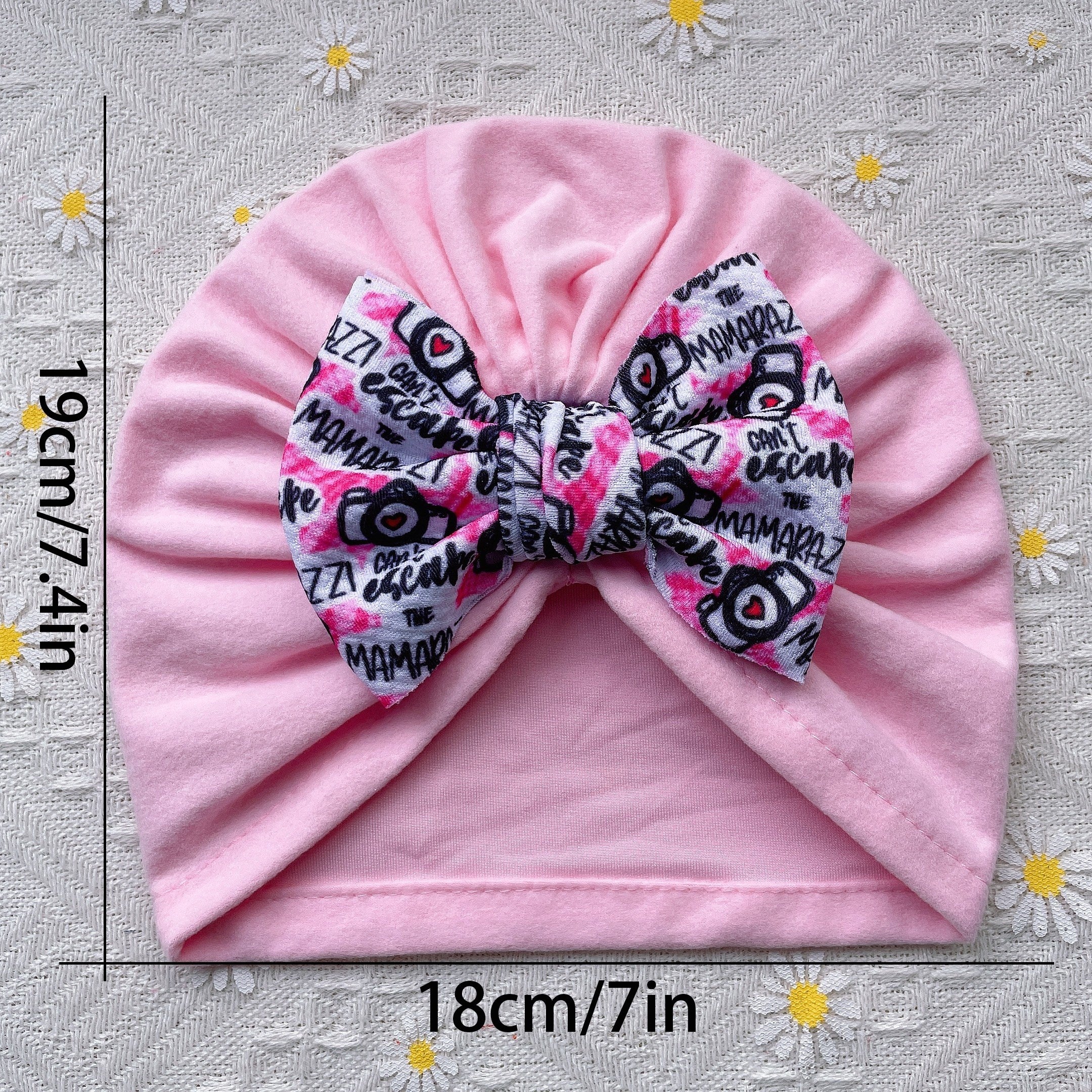 5pcs Baby Bow Hat Stretch Beanie Hat For Newborn Boys and Girls