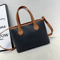 Leather Convertible Shoulder Bag Zipper Closure Minimalist Crossbody Bag