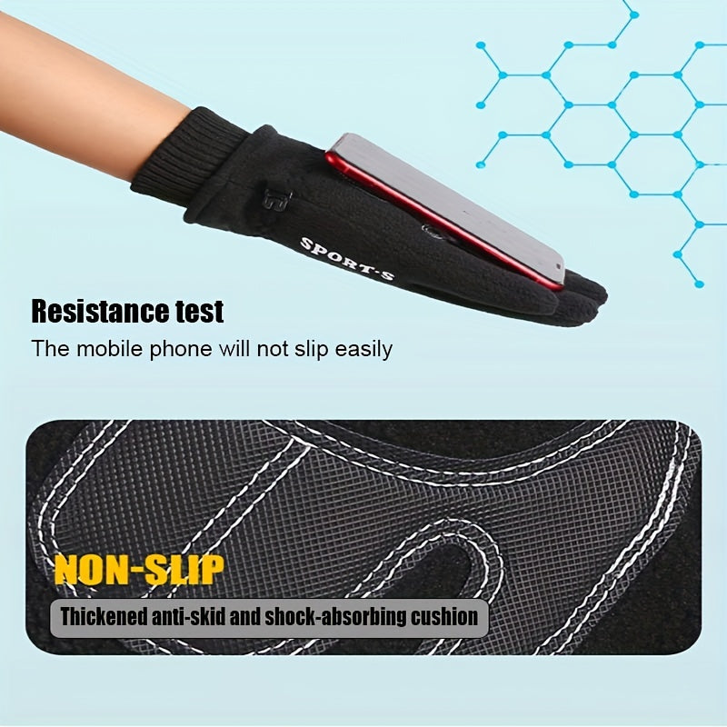 Polar Fleece Warm Glove Windproof Cycling Sports Gloves