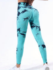 Tie Dye Fitness Sports Leggings High Waist Yoga Pants Women's Activewear