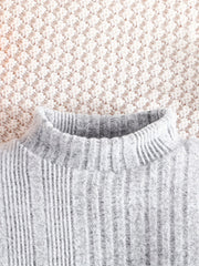 Boy's Ribbed Long Sleeve Top & Pants Set Soft Casual Outfits