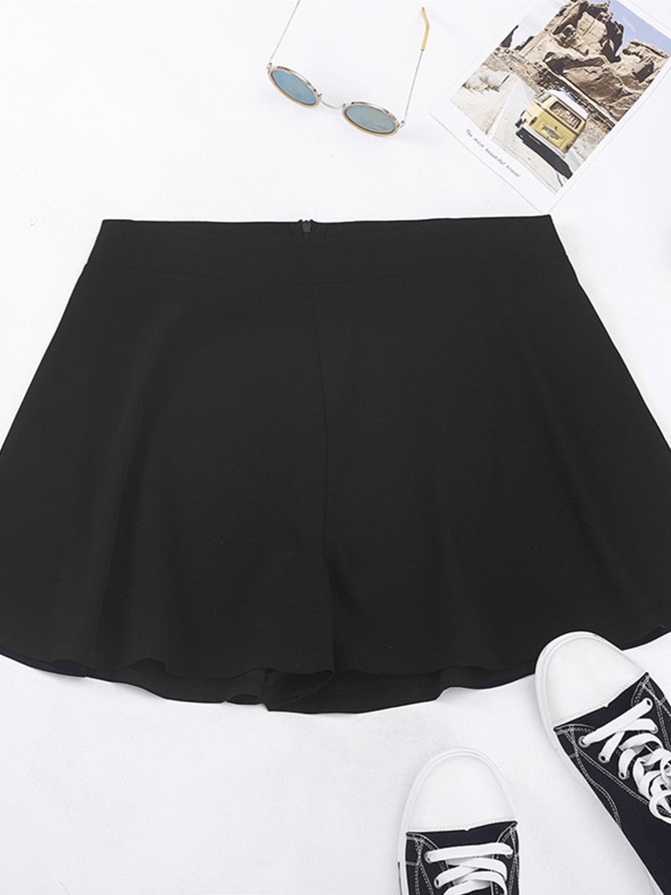Women's Plus Size Preppy Style Summer Solid Shorts
