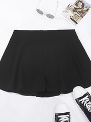 Women's Plus Size Preppy Style Summer Solid Shorts