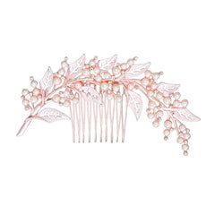 Bride Faux Pearl Crystal Hair Comb Wedding Hair Accessory
