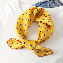Dotted Classic Print Square Scarf Satin Neckerchief Bandana Head Wrap